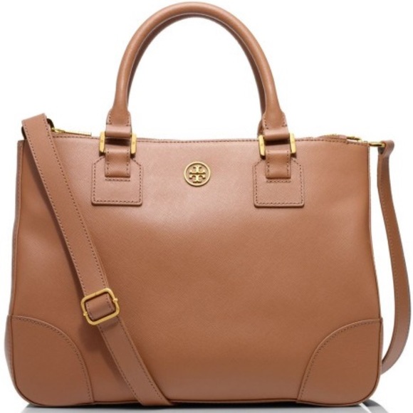 Tory Burch Handbags - Tory Burch Large Robinson Satchel - Dark Brown